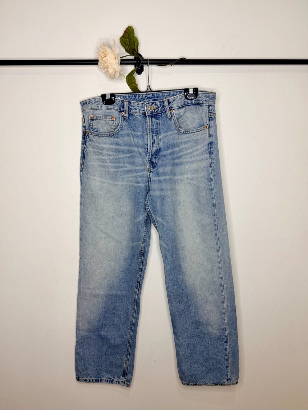 Zara Mid-Rise Straight Leg Jeans
